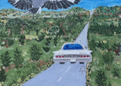 “Devil’s Backbone 1972,” 12 x 12 acrylic on canvas (SOLD)