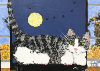 Iggy, 12×12 acrylic on Masonite, PRIVATE COLL.