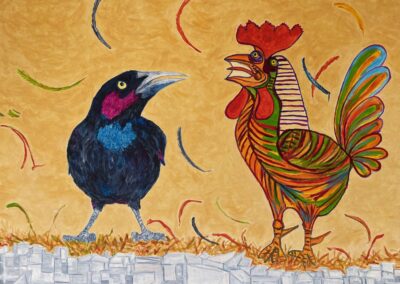 Le Coc, Meet Le Grac, acrylic on canvas, 30x40x1.5, sold
