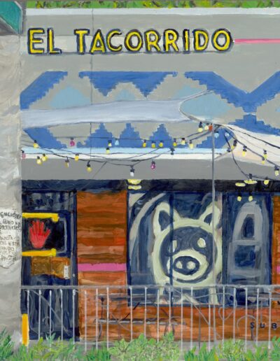 “EL TACORRIDO CROSSING,” acrylic on panel, SOLD.