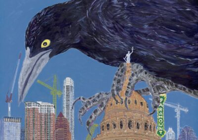 “Graczilla 2,” acrylic on wood, 36x36x1.5, $2,250