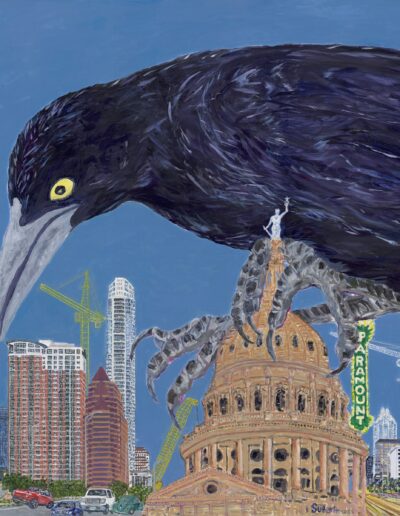 “Graczilla 2,” acrylic on wood, 36x36x1.5, $2,250