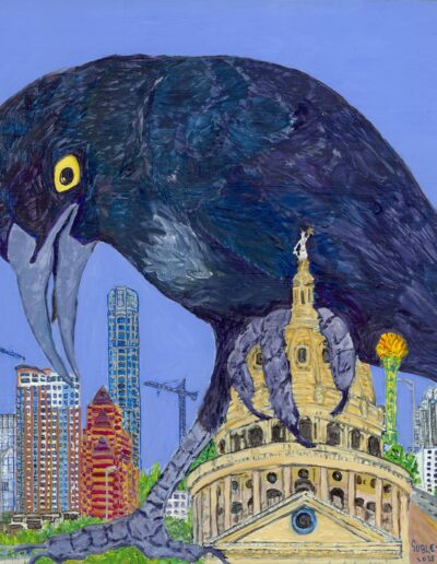 “Graczilla” 16×16 x1.5 acrylic on wood panel, Sold
